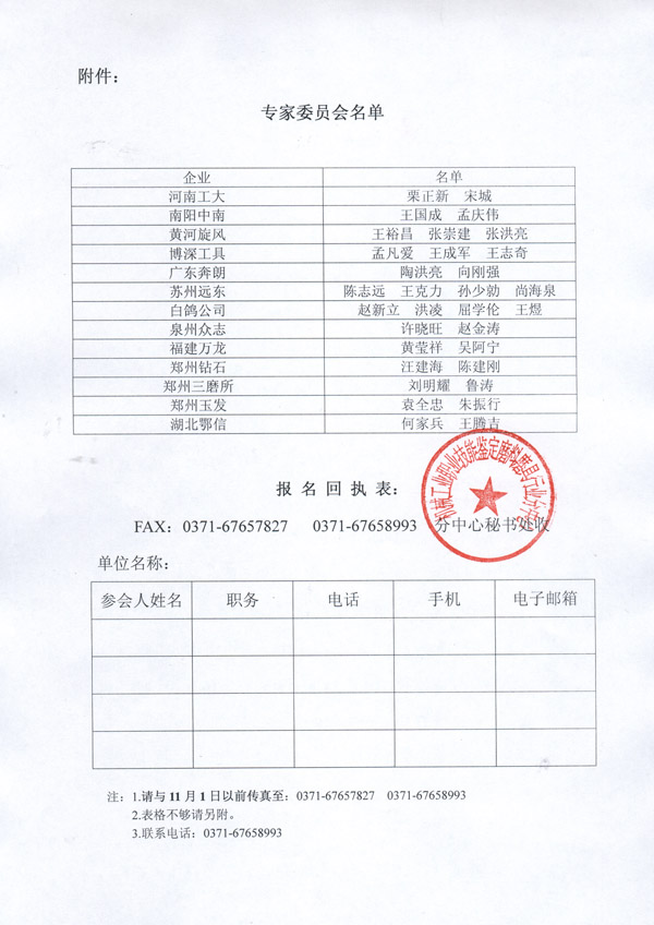 關(guān)于舉辦“國(guó)家磨料磨具技能鑒定標(biāo)準(zhǔn)審查和考評(píng)員培訓(xùn)”的通知