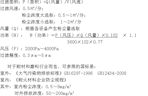 磨料磨具行業(yè)除塵設(shè)備幾個(gè)主要參數(shù)的意義和選擇