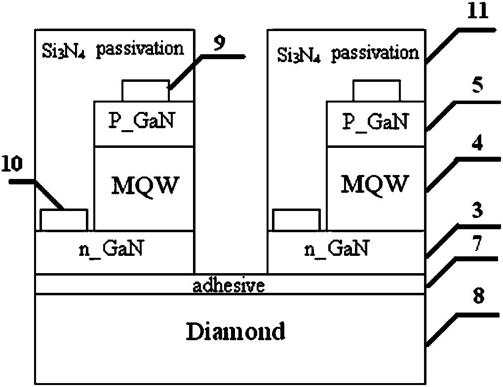 一種金剛石熱沉GaN基LED制作方法