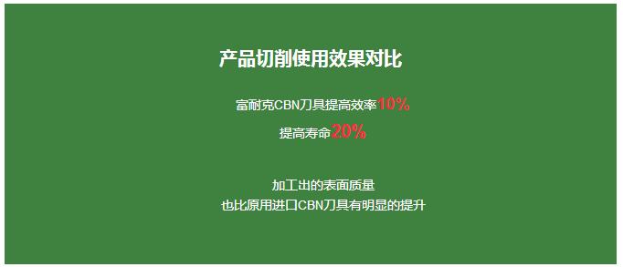 富耐克推出可替代進口刀具的淬火鋼硬車CBN新牌號