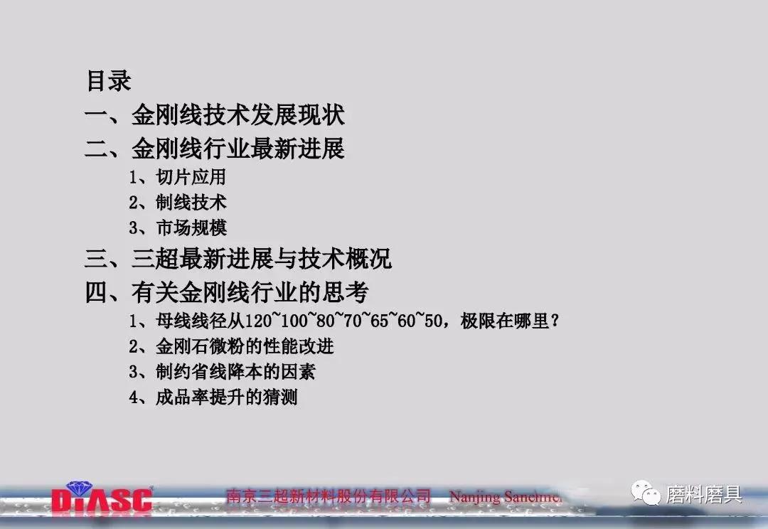 關(guān)于金剛石線技術(shù)發(fā)展方向的思考