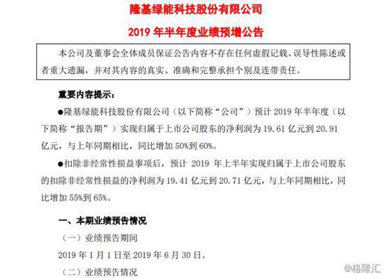 光伏行業(yè)景氣度提升 隆基股份上半年預(yù)計(jì)盈利近20億元