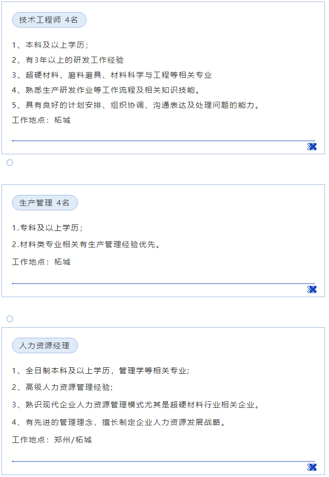 企業(yè)招聘|柘城金鑫磨料磨具有限公司招聘公告